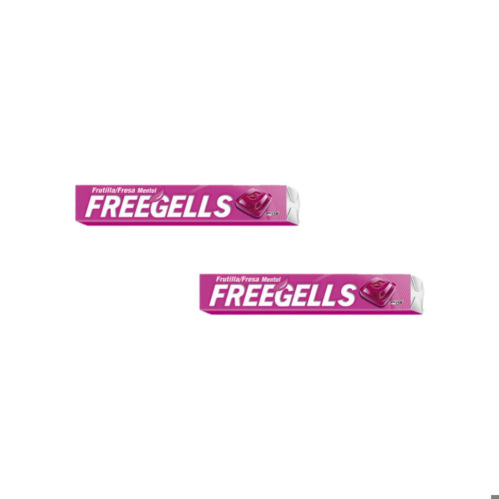 Caramelo duro sabor a fresa y mentol Freegells (2 x 27.9 g) - Imagen 1