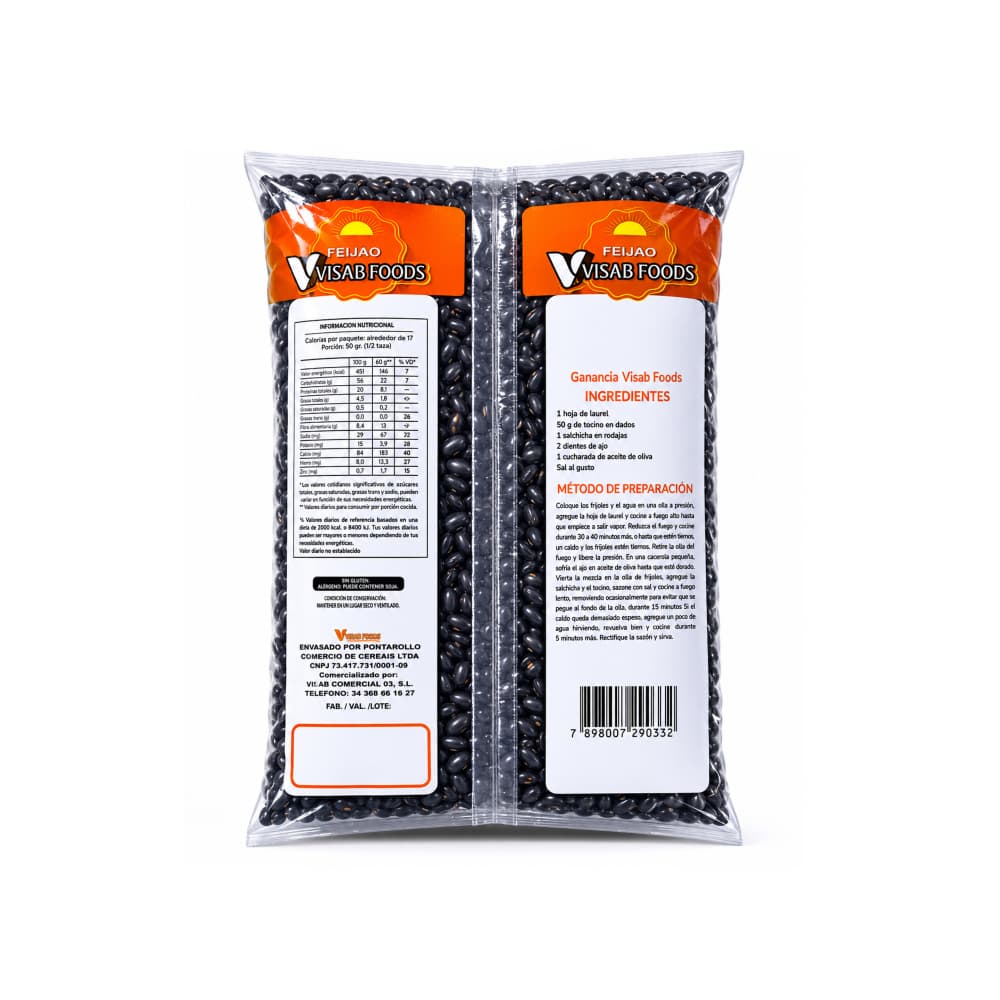 Frijoles negros Visab Foods (2 x 1 kg / 2.2 lb) - Miniatura 3