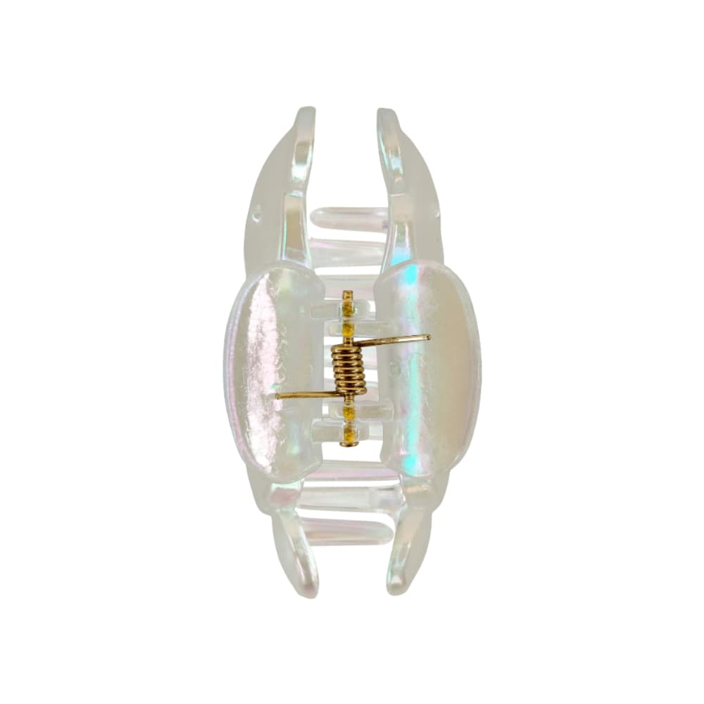 Gancho con figura de oso blanco transparente con acabado tornasolado para el cabello Tiara - Miniatura 3