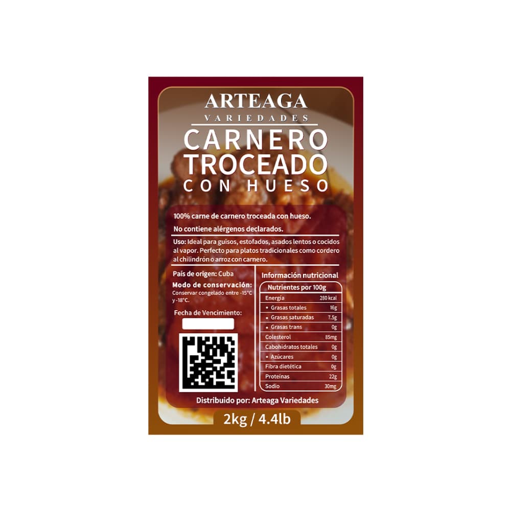 Carne de carnero troceada con hueso Arteaga Variedades (1 kg / 2.2 lb) - Miniatura 3