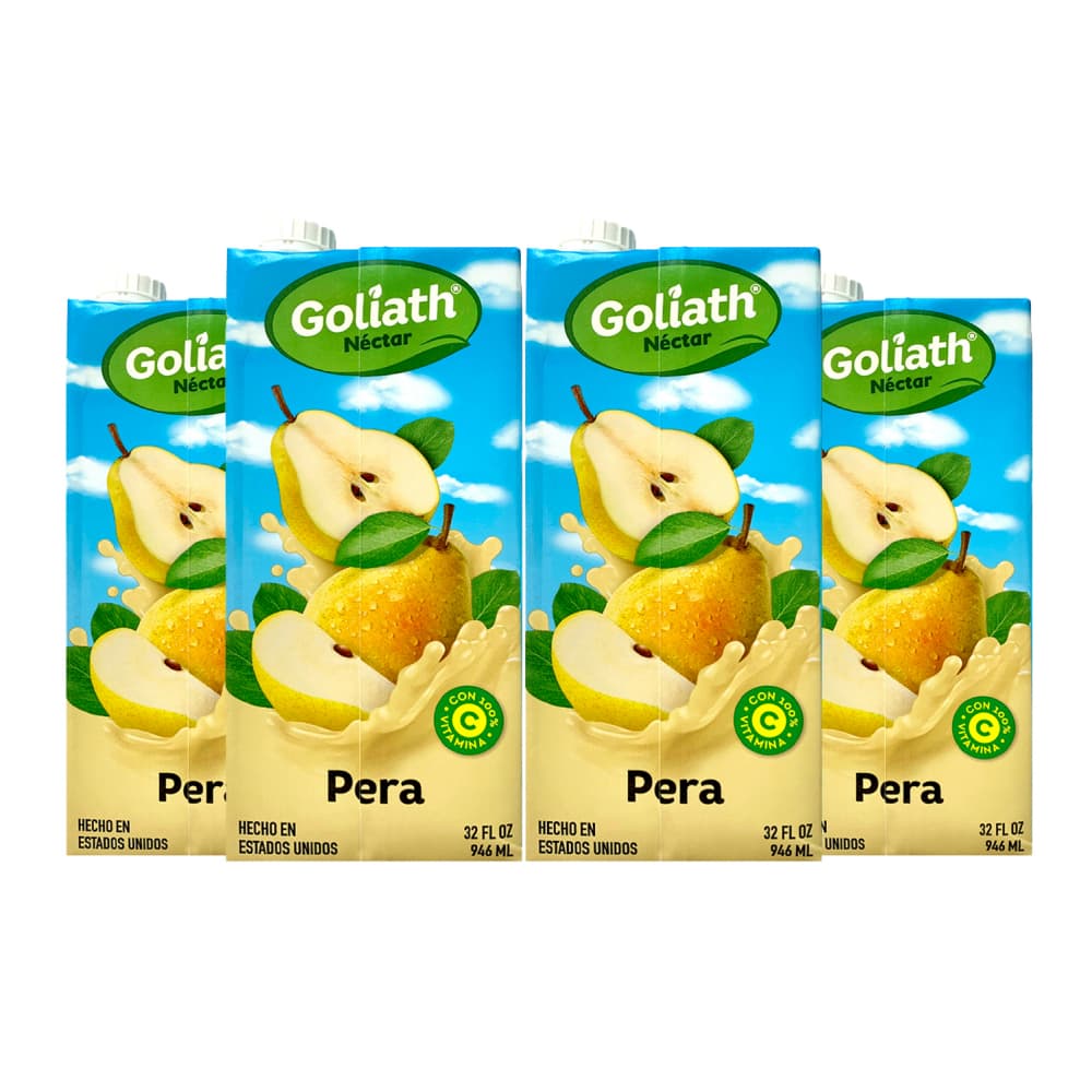 Jugo sabor pera Goliath (4 x 946 ml / 32 fl oz) - Imagen 1