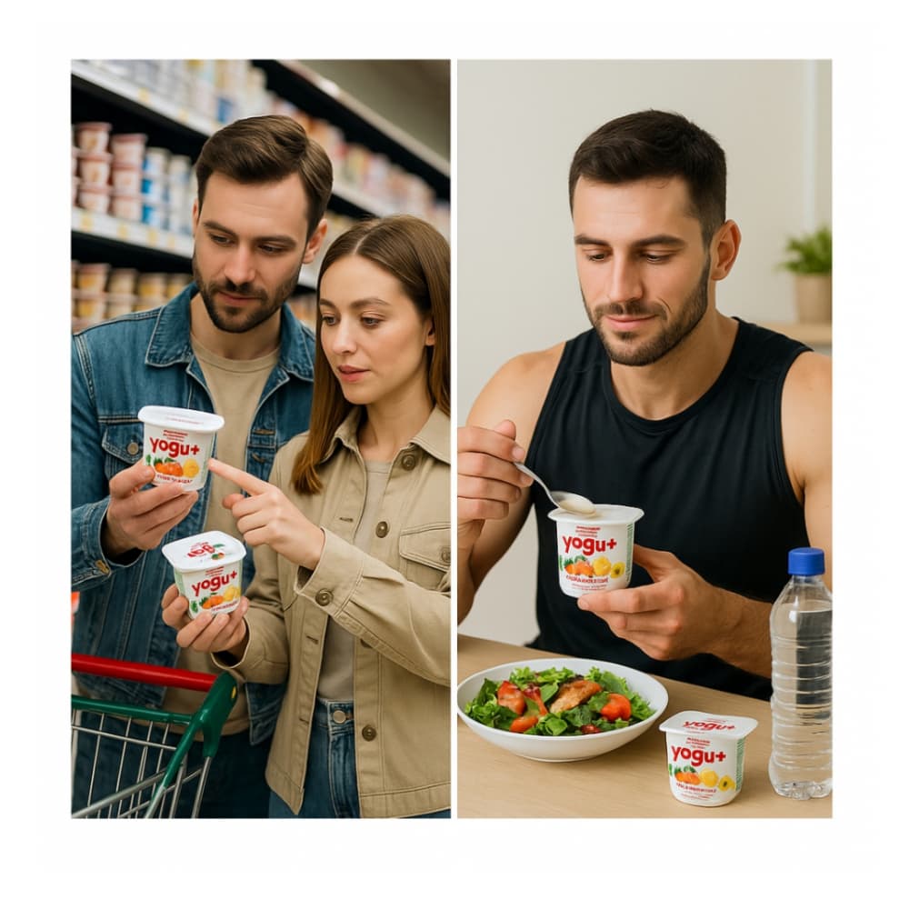 Yogurt sabor macedonia Yogu+ Feiraco (4 x 125 g / 4.41 oz) - Miniatura 2