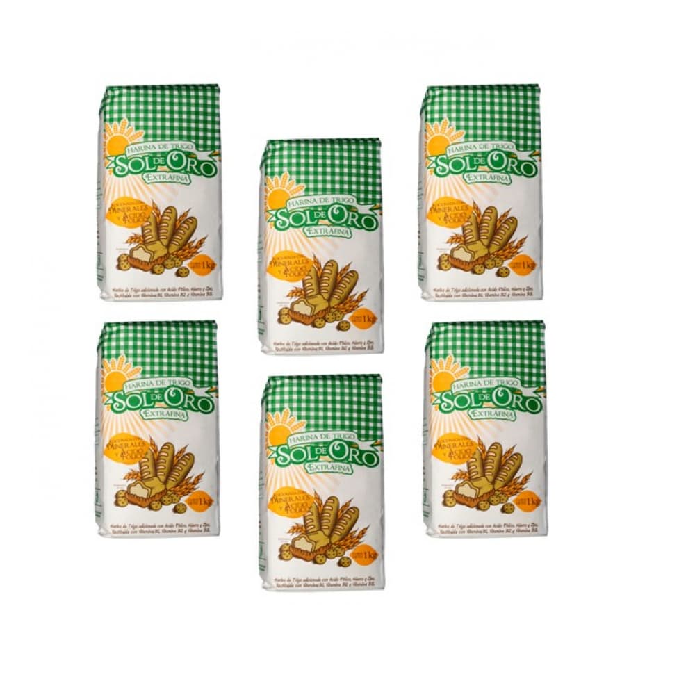 Harina de trigo Sol de Oro (6 x 1 kg / 2.2 lb) - Imagen 1