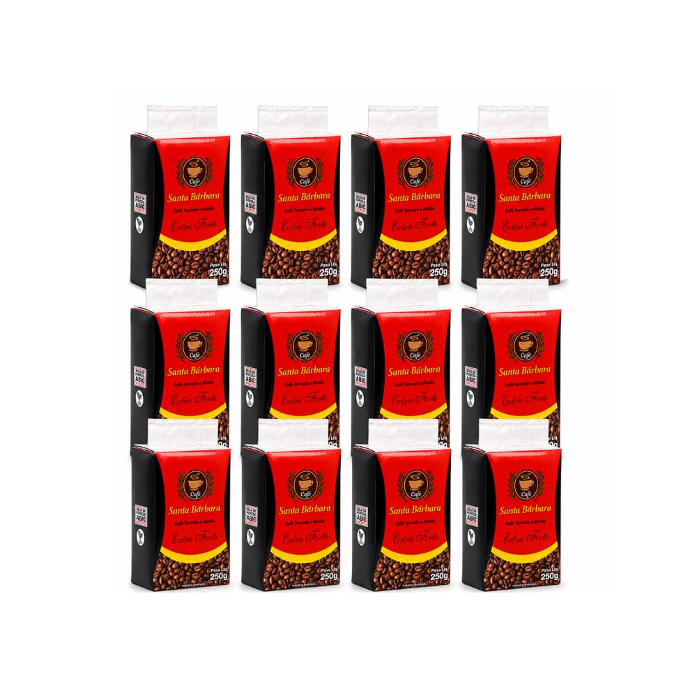 Café tostado y molido extra fuerte Santa Bárbara (12 x 250 g / 8.8 oz) - Imagen 1