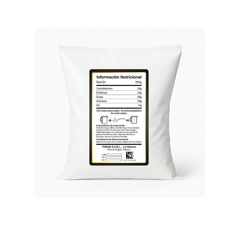 Leche en polvo entera Tobías (1 kg / 2.2 lb) - Miniatura 2