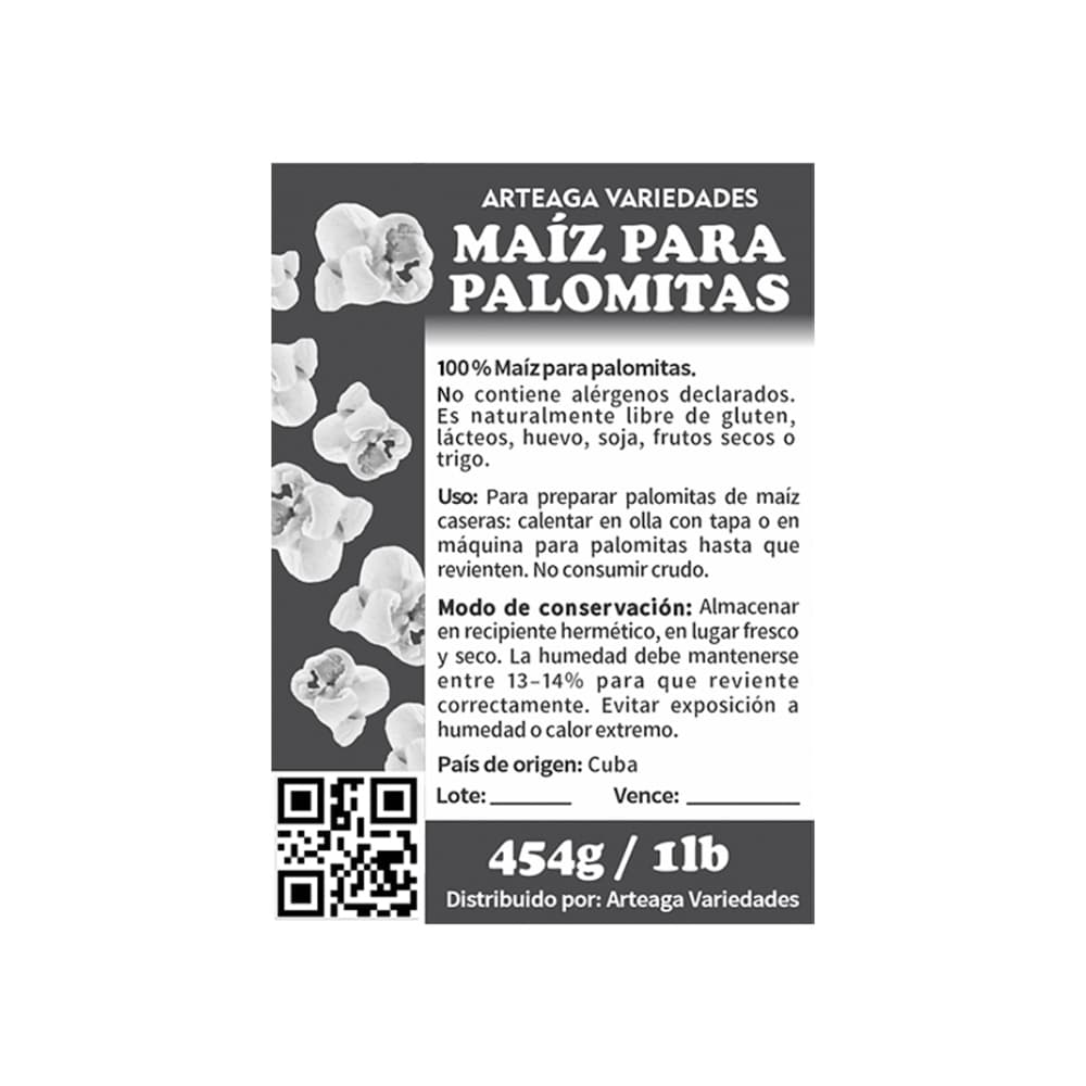 Maíz para palomitas Arteaga Variedades (454 g / 1 lb) - Miniatura 2