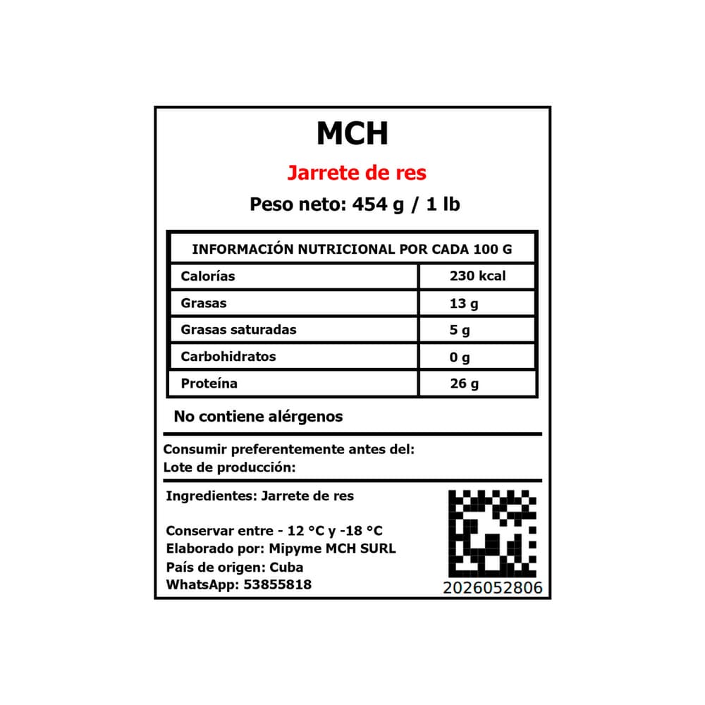 Jarrete de res MCH (454 g / 1 lb) - Miniatura 3