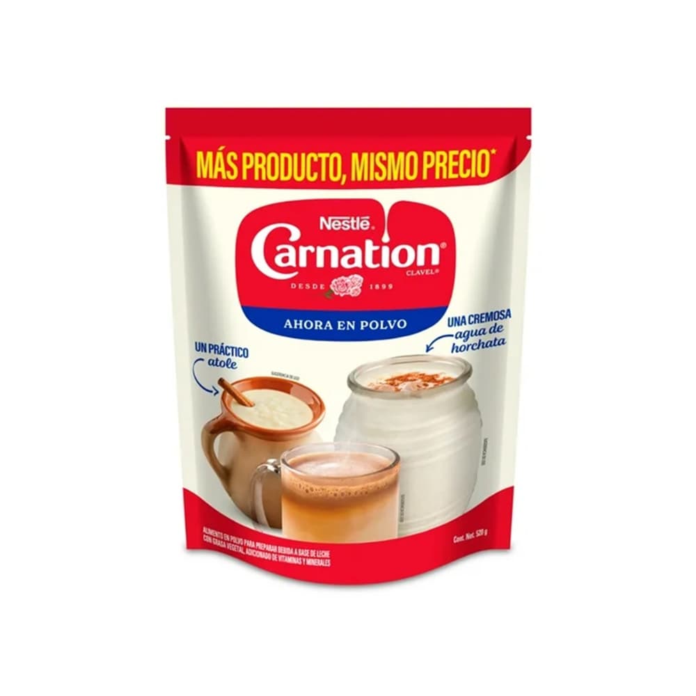 Alimento en polvo para preparar bebida a base de leche con grasa vegetal, adicionado de vitaminas y minerales Nestlé Carnation Clavel (520 g / 1.14 lb) - Imagen 1