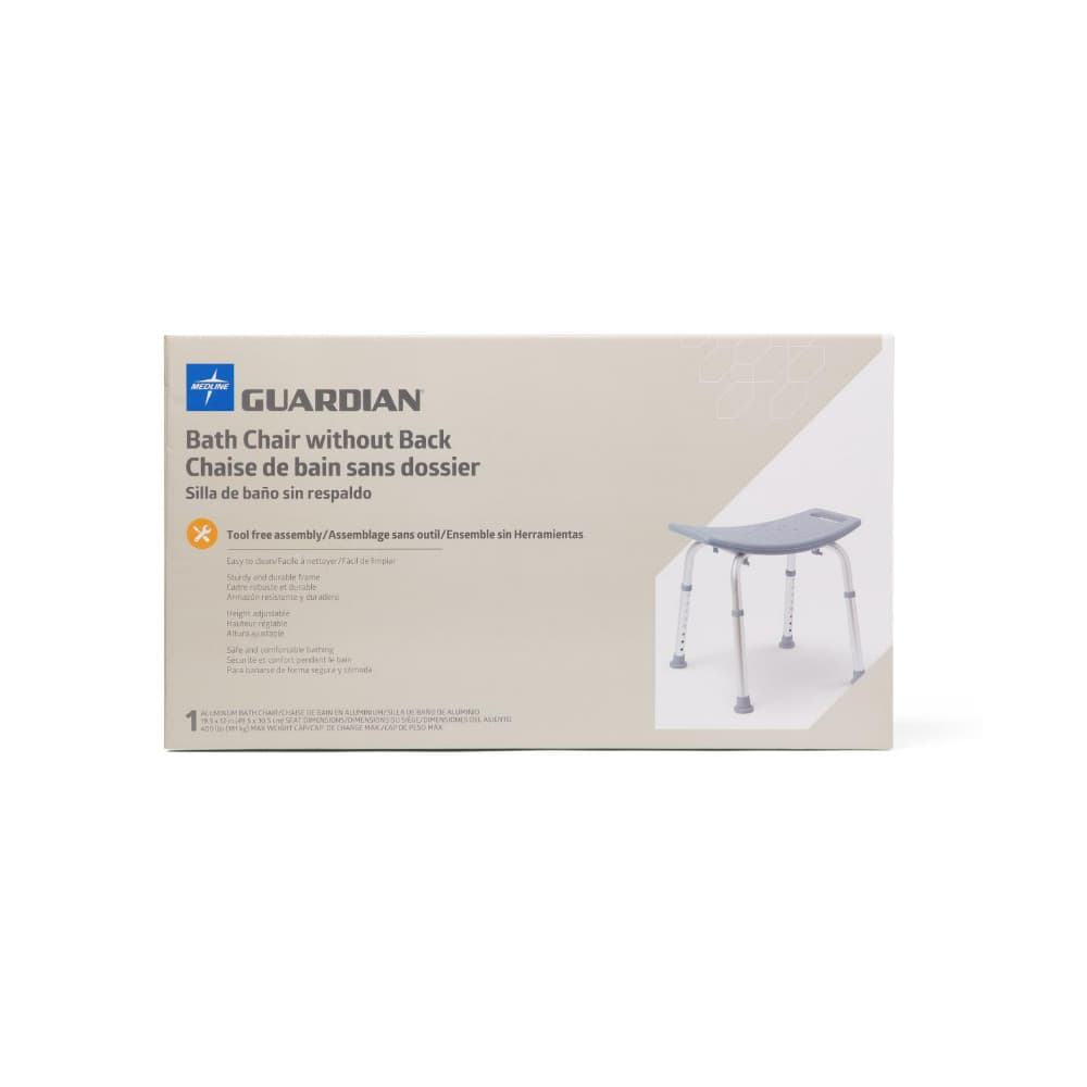 Silla de aluminio sin respaldo para el baño Medline Guardian - Miniatura 3