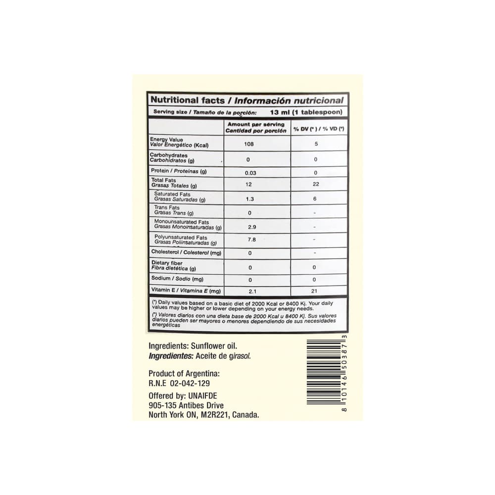 Aceite de girasol refinado Yeya (900 ml / 30.4 oz) - Miniatura 3