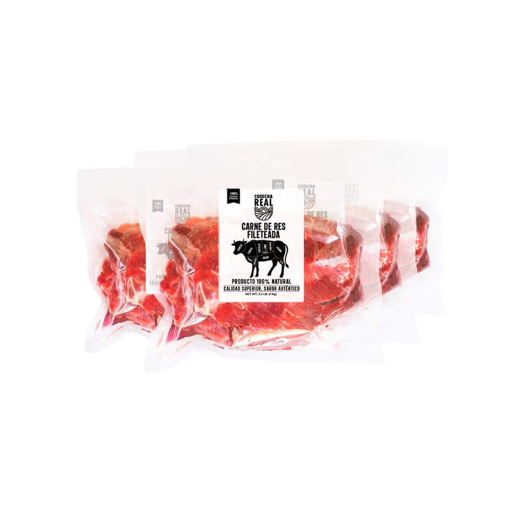 Carne de res fileteada Cosecha Real (4 x 1 kg / 2.2 lb) - Imagen 1