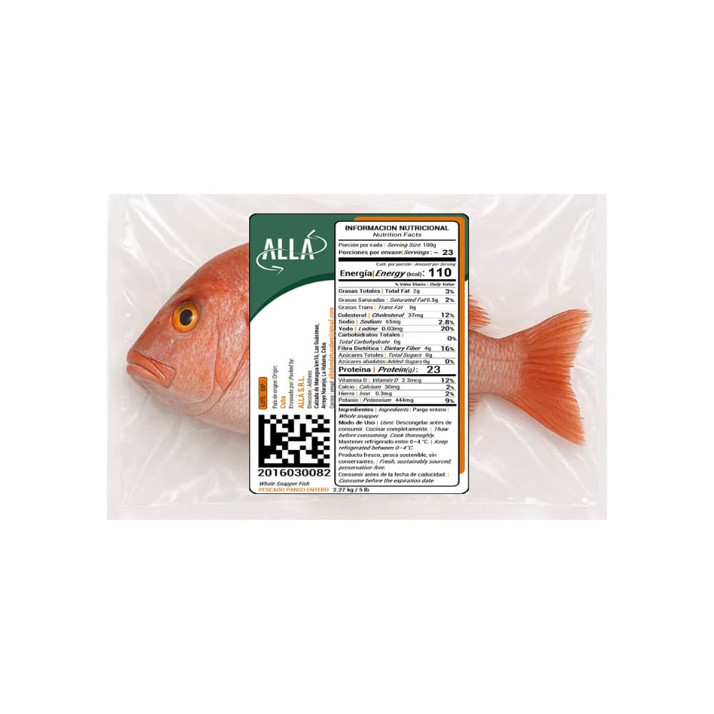 Pescado Pargo entero Allá (2.27 kg / 5 lb) - Miniatura 3