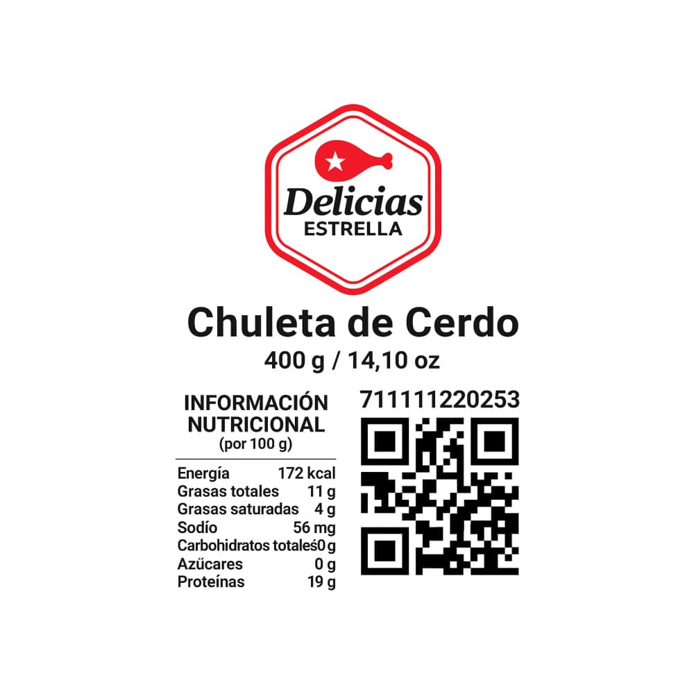 Chuleta de cerdo Delicias Estrella (400 g / 14.10 oz) - Miniatura 4