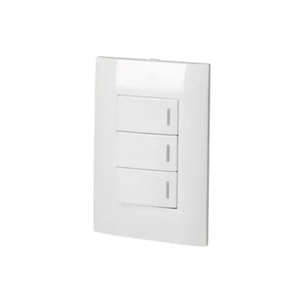 Interruptor triple color blanco de 1/3 Surtek P423B - Imagen 1