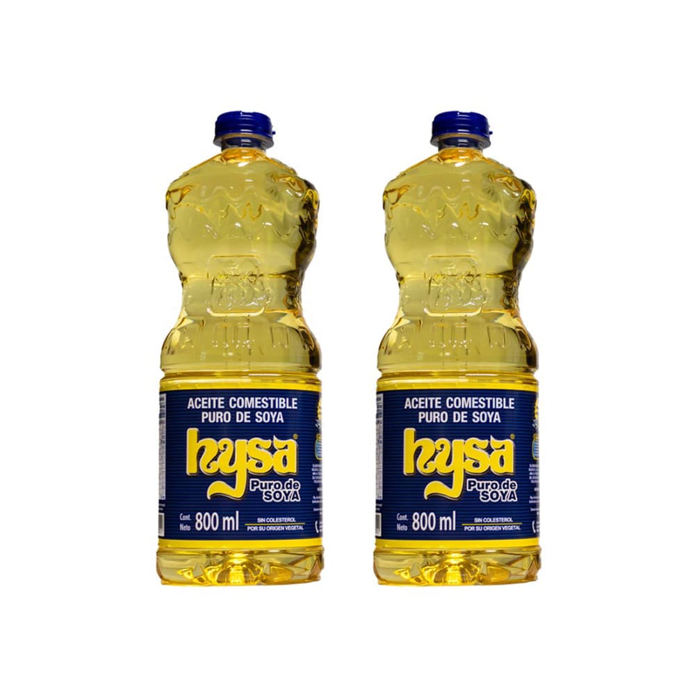 Aceite puro de soya Hysa (2 x 800 ml) - Imagen 1