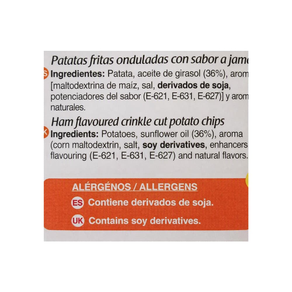 Patatas fritas onduladas con sabor a jamón Ondu-Chip Flaper (35 g / 1.23 oz) - Miniatura 3