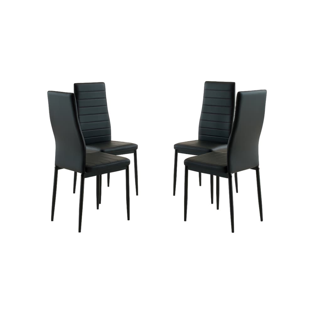 Conjunto de 4 sillas de comedor color negro Dowell - Miniatura 4