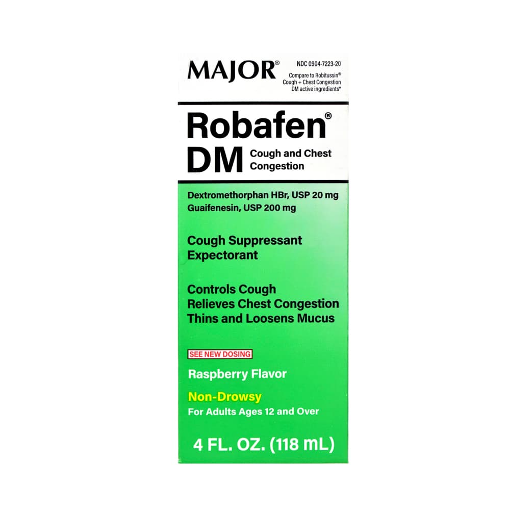 Robafen DM. Dextrometorfano bromidrato 20 mg + Guaifenesina 200 mg Major (118 ml / 4 fl. oz) - Imagen 1