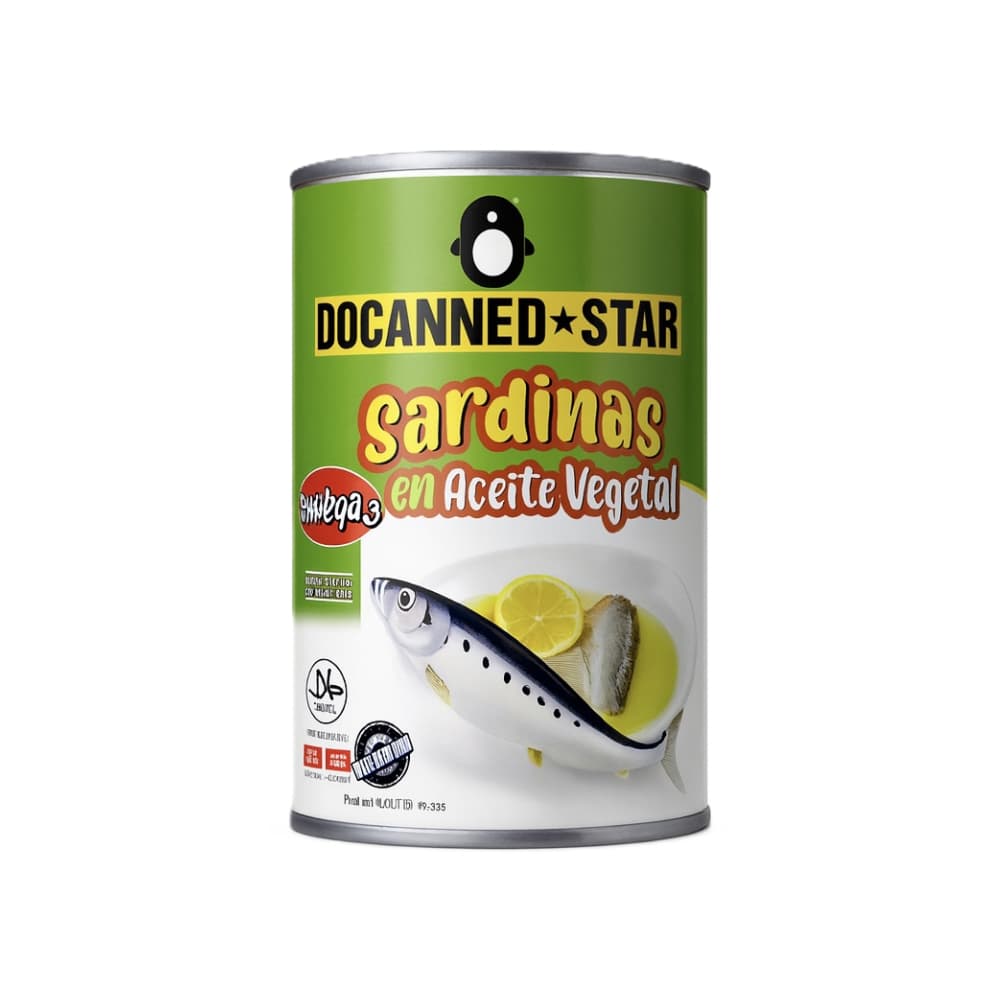 Sardinas en aceite vegetal Docanned Star (425 g / 15 oz) - Imagen 1