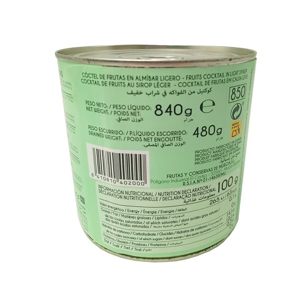 Cóctel de frutas en almíbar ligero Mocitos (840 g / 1.85 lb) - Miniatura 3