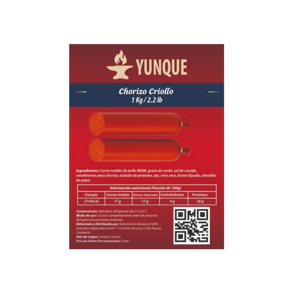 Chorizo criollo Yunque (1 kg / 2.2 lb) - Miniatura 2