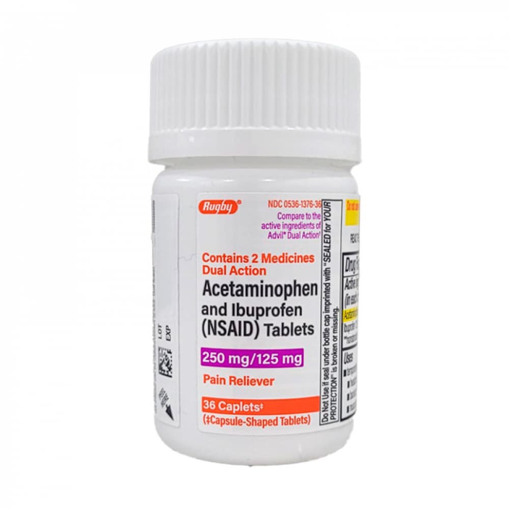 Acetaminofen 250 mg + Ibuprofeno 125 mg Rugby (36 cápsulas) - Miniatura 3