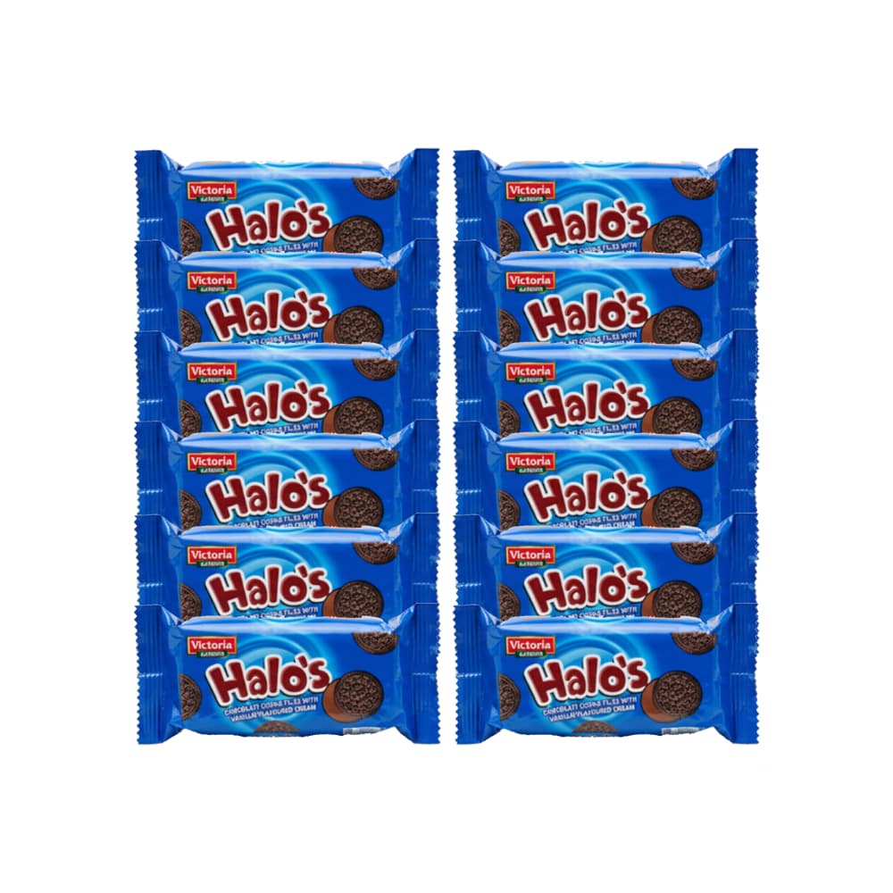 Galletas de chocolate rellenas con crema sabor vainilla Victoria Garden Halo’s (12 X 30 g ) - Miniatura 1
