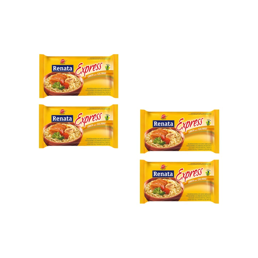 Fideos instantáneos sabor a pollo Renata (4 x 85 g / 3 oz) - Miniatura 1