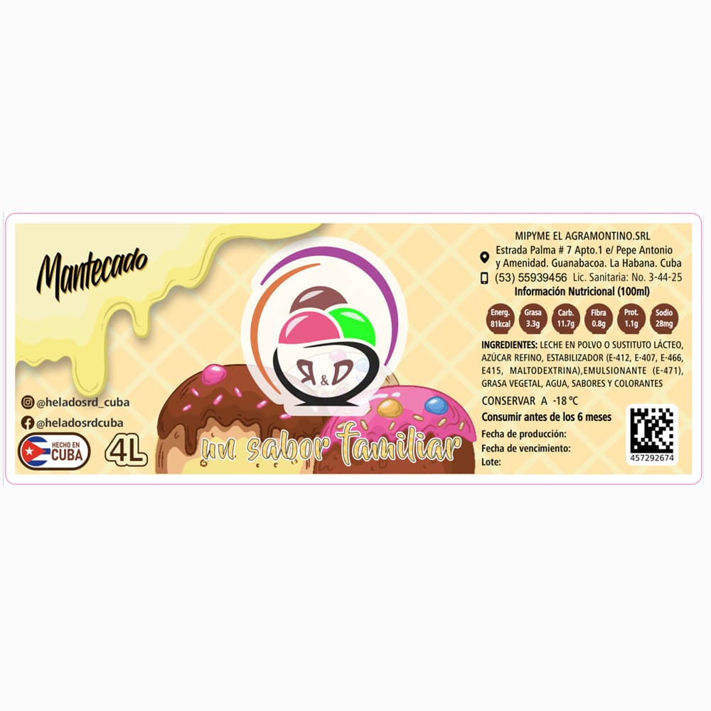 Helado sabor mantecado R&D (4 L) - Miniatura 2
