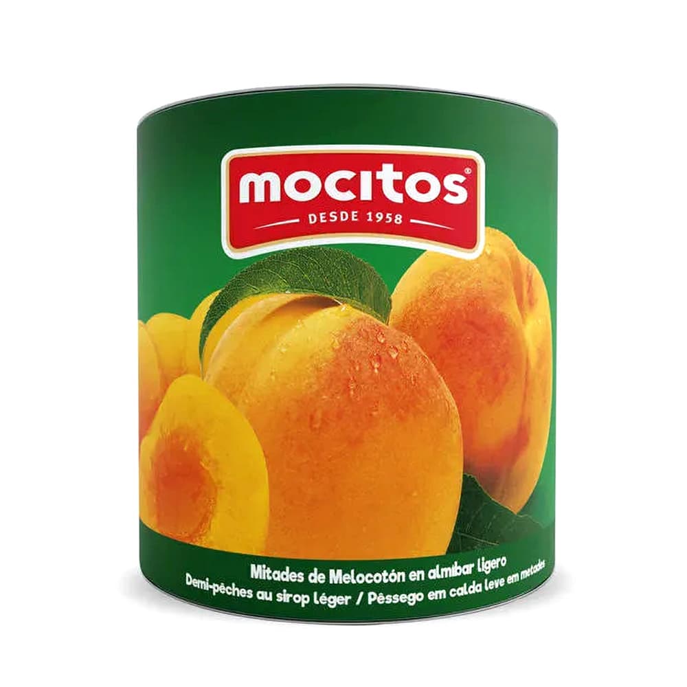 Mitades de melocotón en almíbar ligero Mocitos (2.65 kg / 5.84 lb) - Miniatura 1