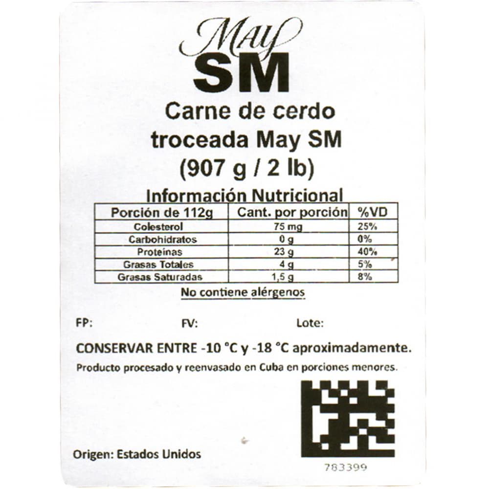 Carne de cerdo troceada May SM (907 g / 2 lb) - Miniatura 3