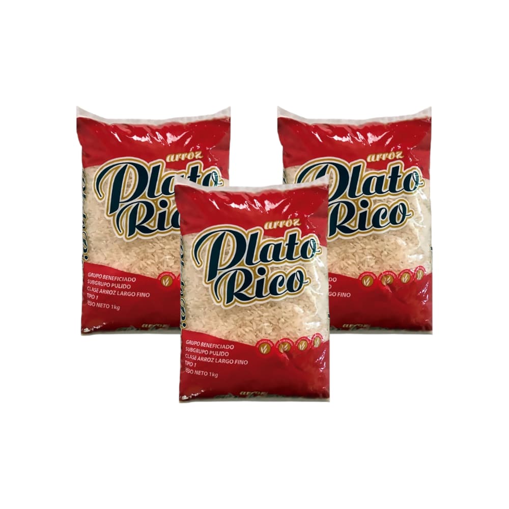 Arroz Plato Rico (3 x 1 kg / 2.2 lb) - Imagen 1