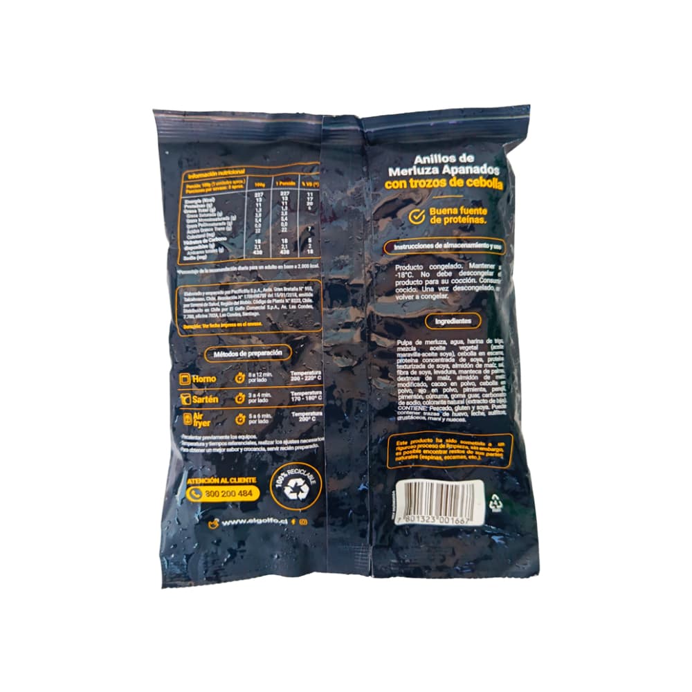 Anillos de merluza apanados con trozos de cebolla El Golfo (300 g / 10.58 oz) - Miniatura 2