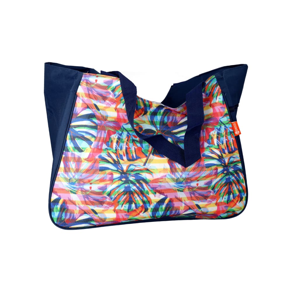 Bolsa de playa azul oscuro con estampado de hojas Benzi (1 U) - Imagen 1