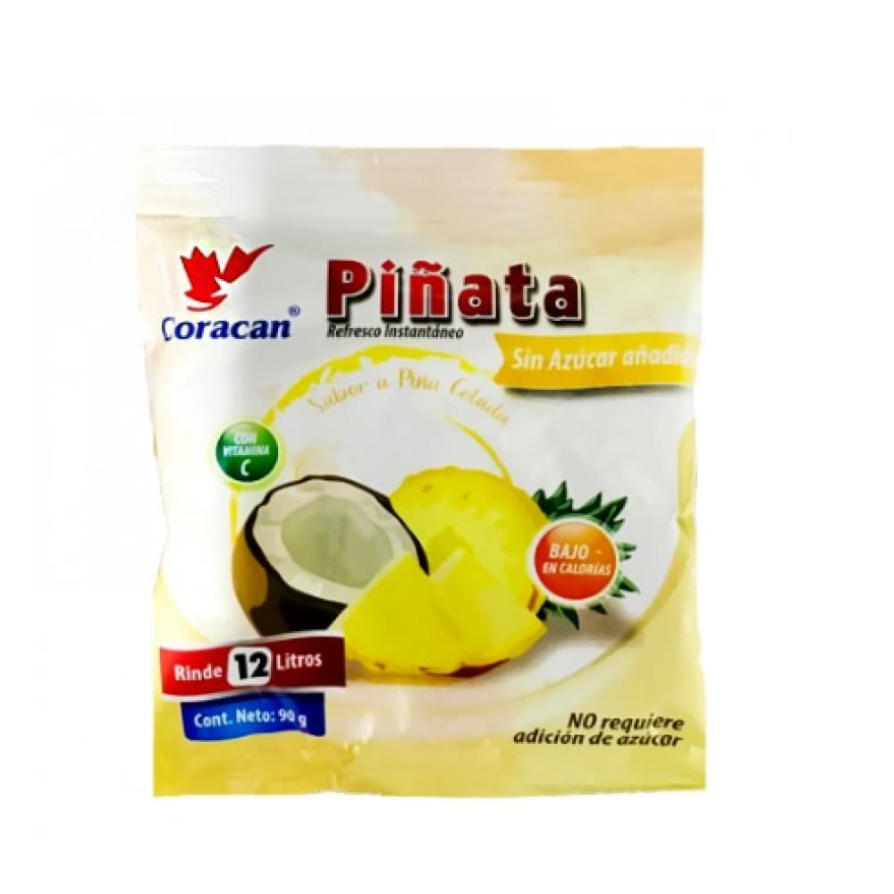 Refresco Instantáneo sabor piña colada sin azúcar Piñata Coracan (90 g / 3.17 oz) - Miniatura 4