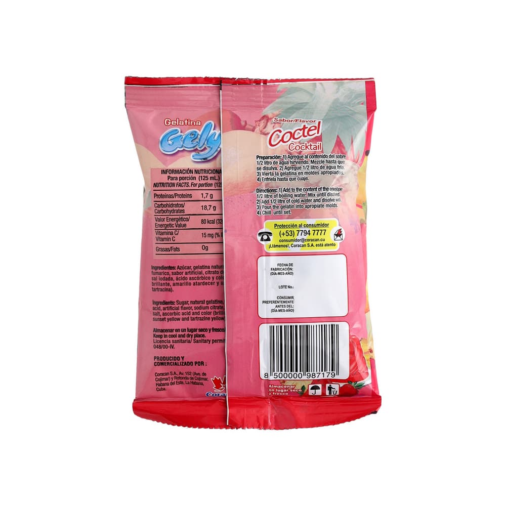 Gelatina sabor coctel Gely (170 g / 6 oz) - Miniatura 2