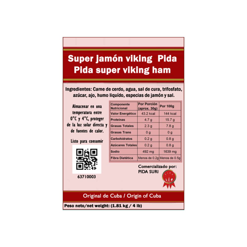 Super jamón viking Pida (1.81 kg / 4 lb) - Miniatura 3