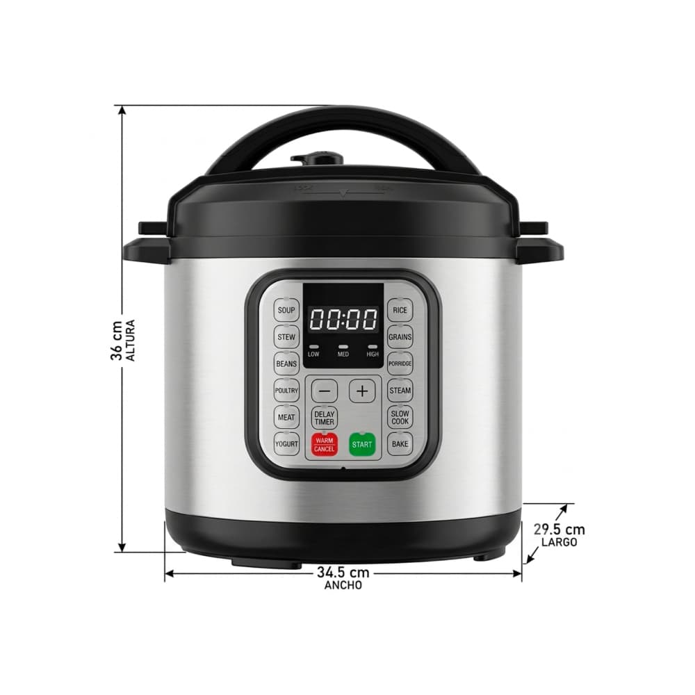 Olla a presión eléctrica multifuncional 6 L Silver Home SIL-600-OR - Miniatura 2