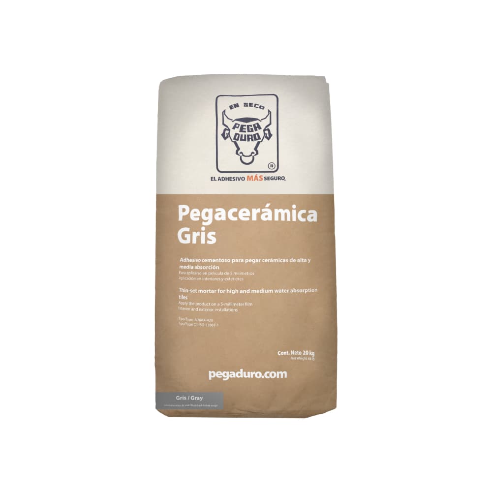 Cemento cola pegaceramico gris Pegaduro (20 kg / 44 lb) - Miniatura 6
