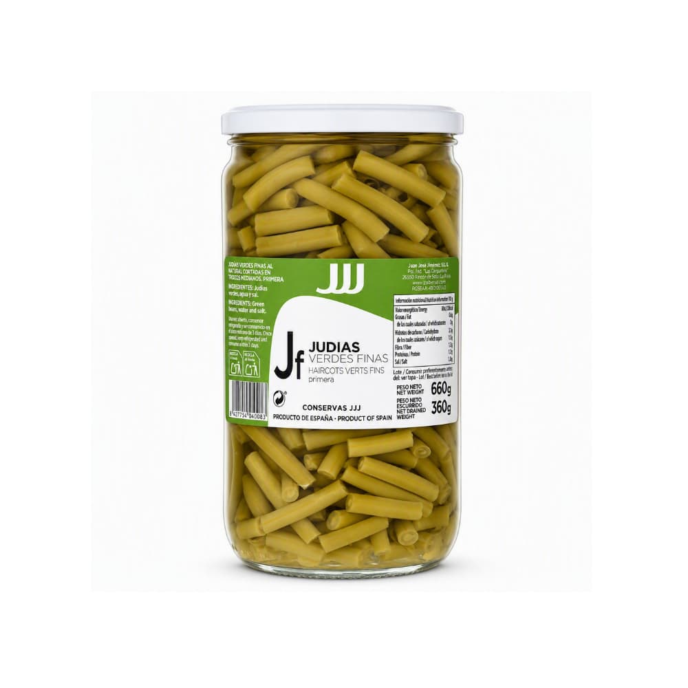 Judías verdes finas en conserva al natural Juan José Jiménez (660 g / 1.46 lb) - Miniatura 1
