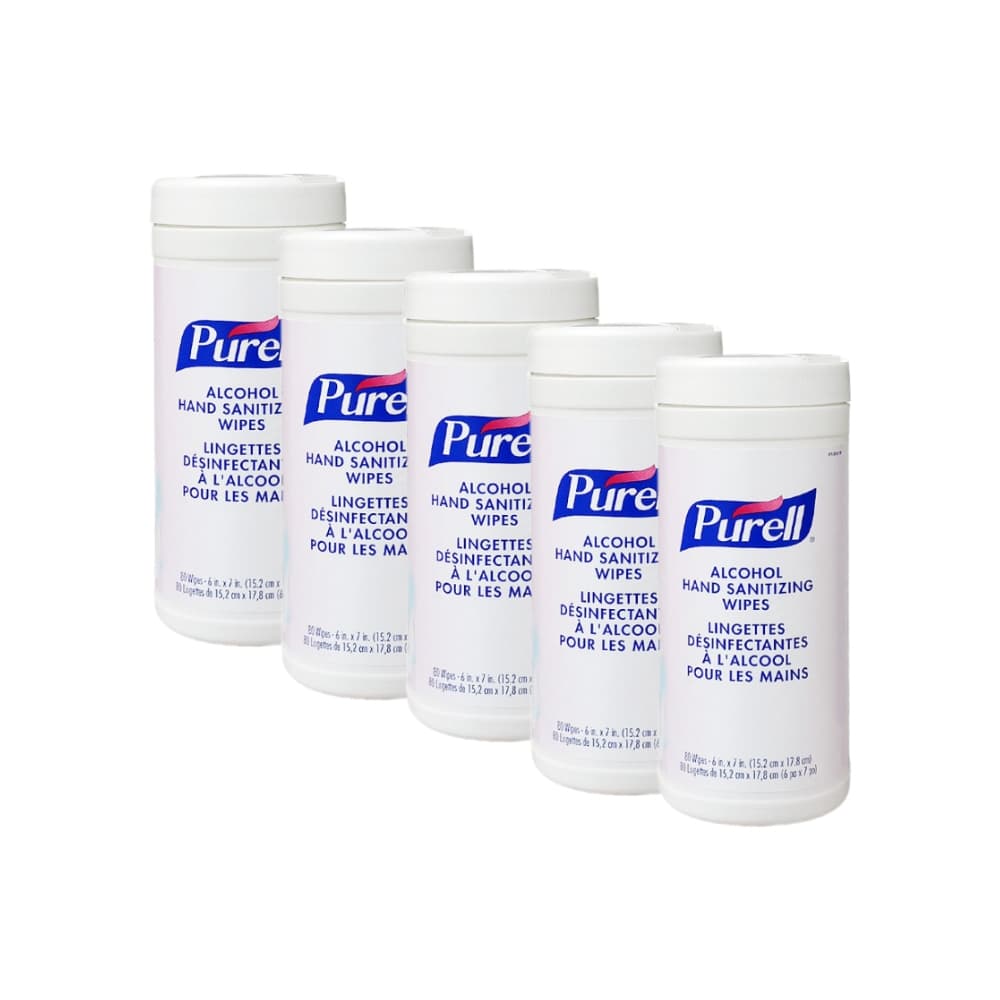 Toallitas desinfectantes de manos con alcohol Purell (5 x 80 U) - Miniatura 1
