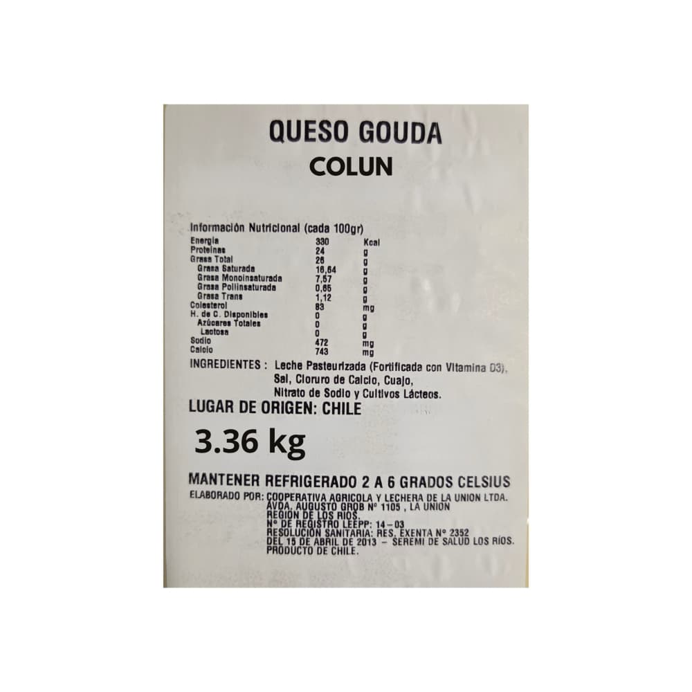 Queso Gouda Colun (3.36 kg / 7.40 lb) - Miniatura 3