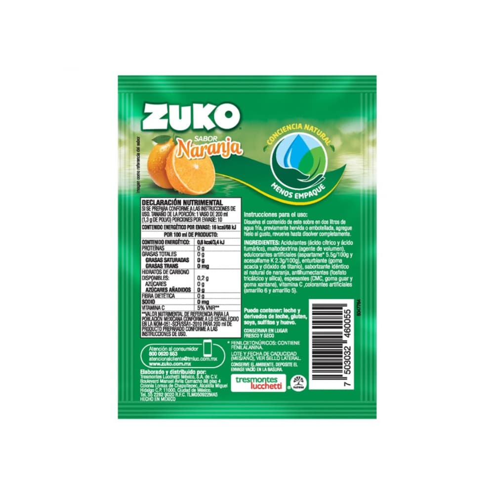Combo refrescos zuko manzana (5 x 13 g) + zuko piña (5 x 13 g) + zuko naranja (5 x 13 g) - Miniatura 4
