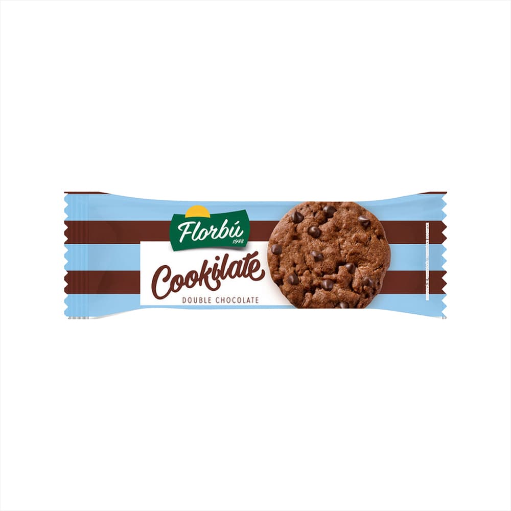 Galletas de chocolate con pepitas de chocolate y cacao Cookilate Florbú (90 g / 3.17 oz) - Imagen 1