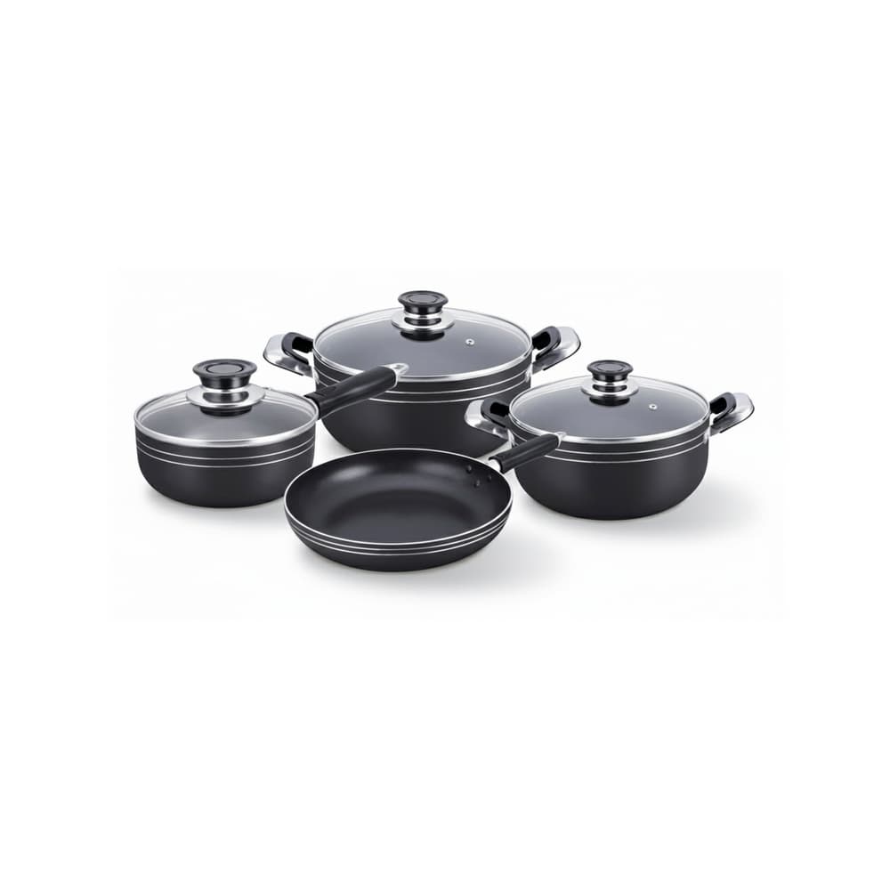 Juego de ollas y sartenes antiadherentes color negro Royal (7 pieza) - Miniatura 5