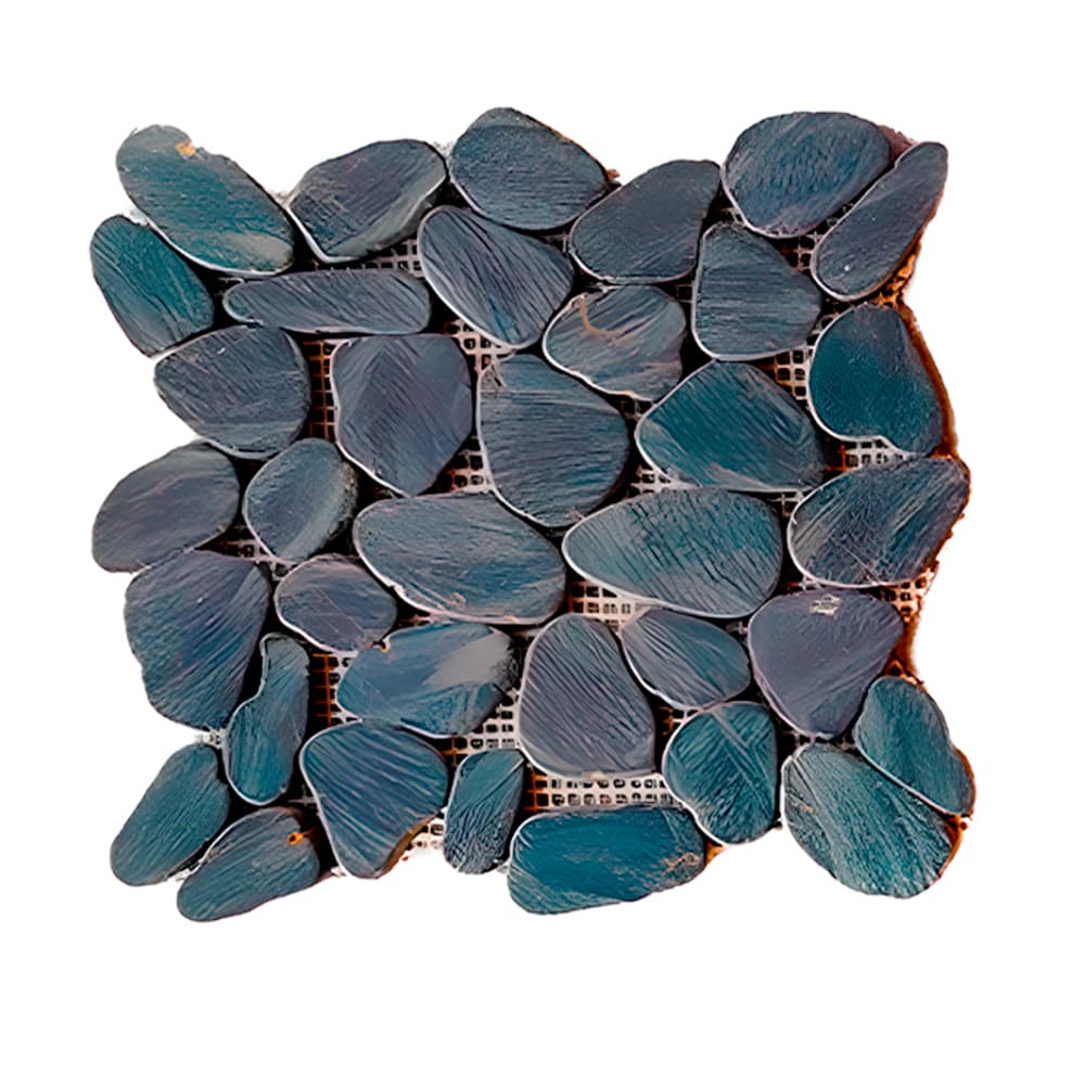 Caja de losas - Mosaico Black beach 27 x 27 cm – piedra de río natural Zeric (10 U) - Imagen 1