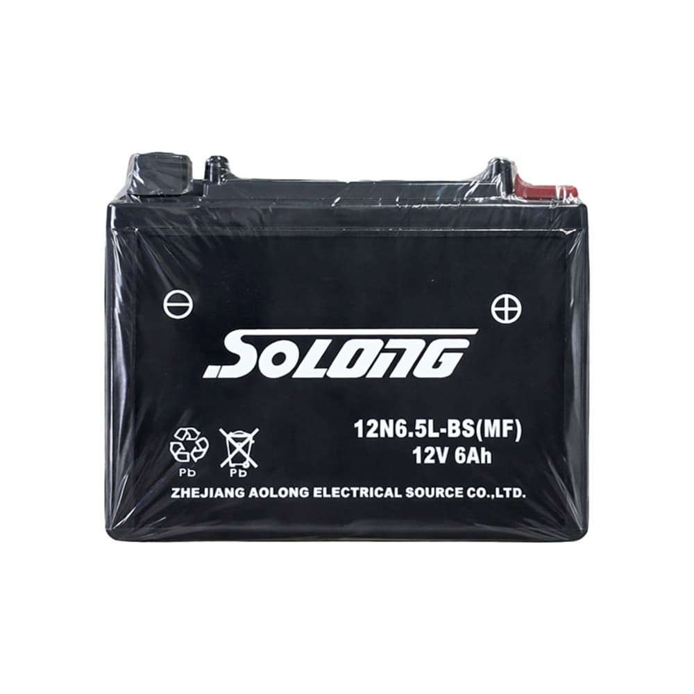 Batería para motocicleta 12N6.5L-BS-MF 12V 6Ah Solong - Miniatura 1