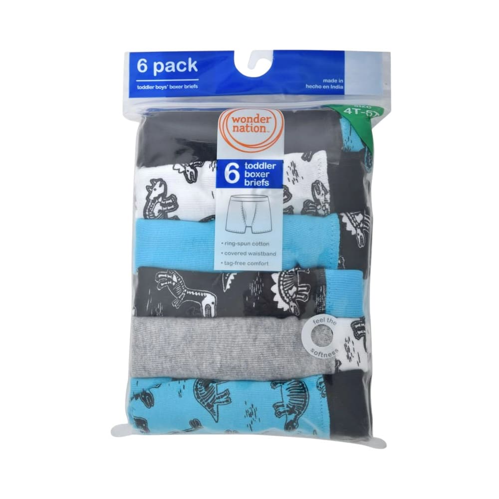 Paquete de 6 calzoncillos tipo boxer con motivo de dinosaurios para niños Wonder Nation (Talla 2T - 3T) - Miniatura 3