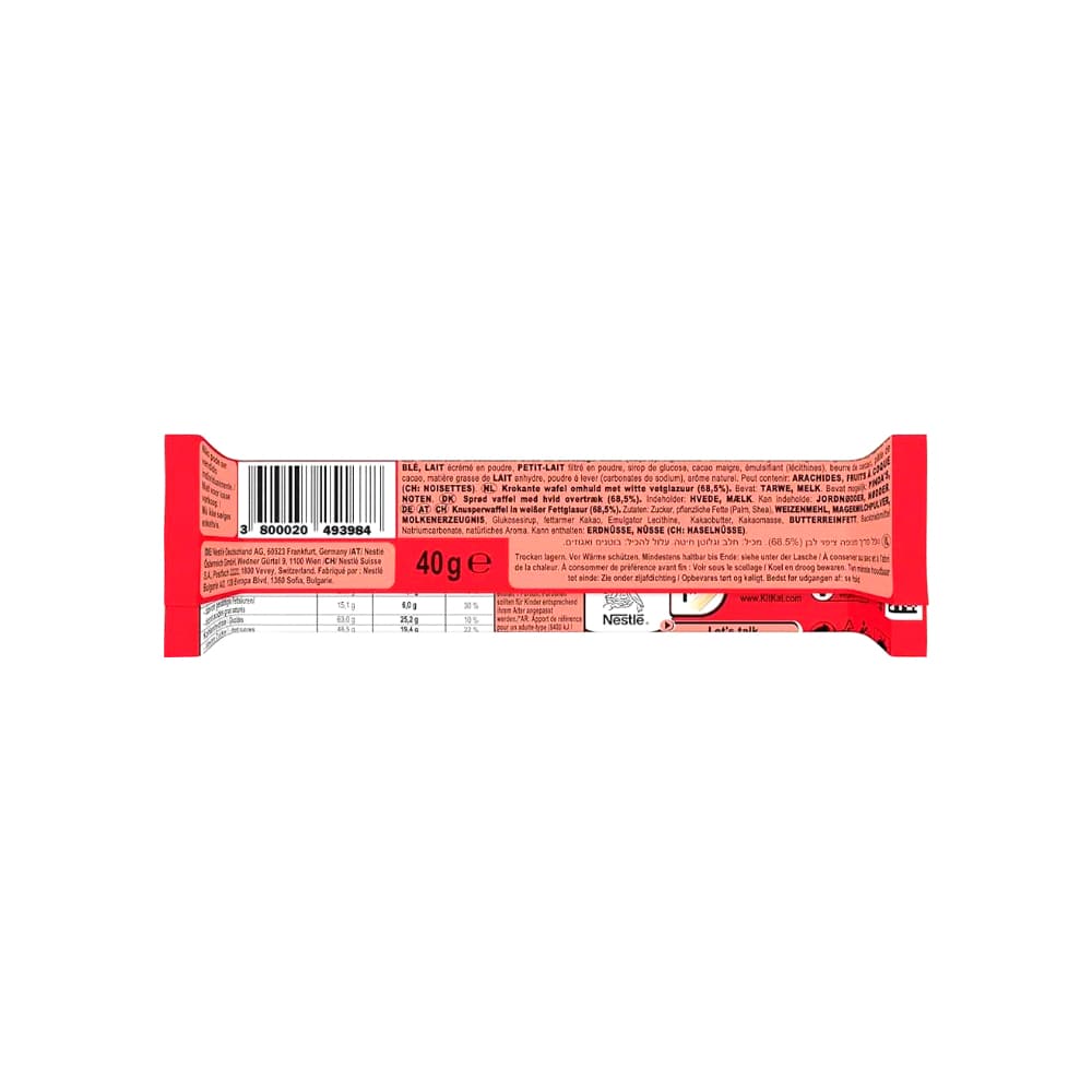 Galleta recubierta de chocolate blanco KitKat Nestlé (40 g / 1.41 oz) - Miniatura 2