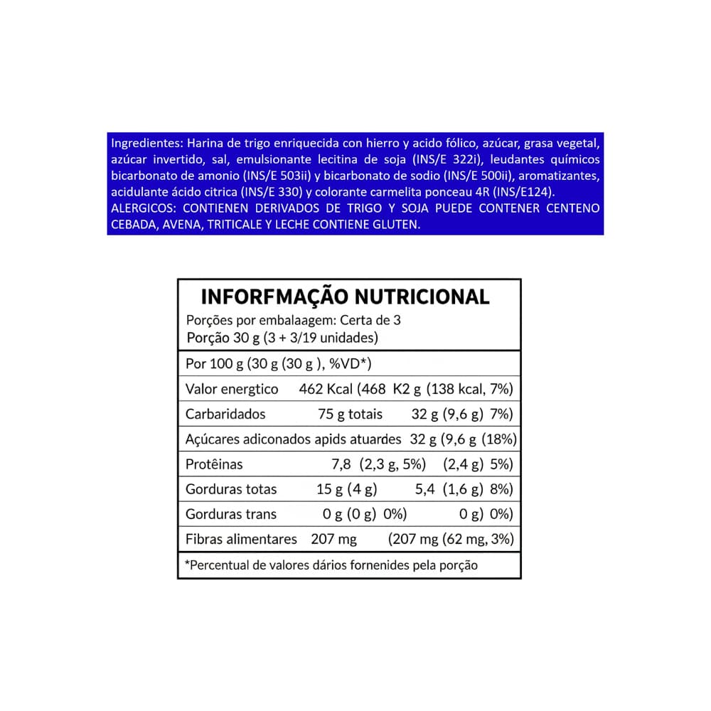 Galletas rellenas con crema sabor vainilla Show Gol (76 g / 2.68 oz) - Miniatura 3